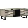 vidaXL Table basse Beige et Noir 100 x 54 x 40 cm Bois d'acacia massif