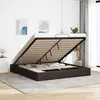 vidaXL Cadre de lit ottoman sans matelas marron foncé 160x200 cm tissu