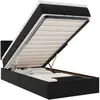 vidaXL Vidaxl Lit Ottoman Avec Matelas Noir 90x200 Cm Similicuir