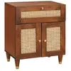 vidaXL Tables de chevet Marron Rotin et bois de mango massif