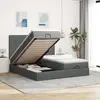 Vidaxl - Cadre De Lit Ottoman Avec Matelas Gris Foncé 200x200cm Tissu