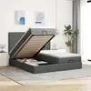 Vidaxl - Cadre De Lit Ottoman Avec Matelas Gris Foncé 200x200cm Tissu