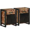 vidaXL Tables de chevet 2 pcs multicolore bois massif de manguier brut