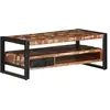 vidaXL Table basse multicolore 90x50x36 cm bois de récupération massif