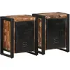 vidaXL Tables de chevet 2 pcs multicolore bois massif de manguier brut
