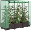 vidaXL Jardinière surélevée avec housse aspect rotin 120x40x123 cm