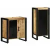 Vidaxl ensemble de mobilier de salle de bain 2 pcs marron et noir