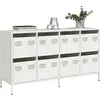 Vidaxl buffet blanc 135x39x73,5 cm acier laminé à froid