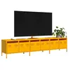 vidaXL Meuble TV jaune moutarde 202x39x43,5 cm acier laminé à froid
