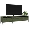 vidaXL Meuble TV vert olive 202x39x43,5 cm acier laminé à froid