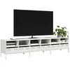 vidaXL Meuble TV blanc 202x39x43,5 cm acier laminé à froid