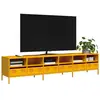 vidaXL Meuble TV jaune moutarde 202x39x43,5 cm acier laminé à froid