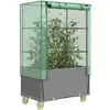 vidaXL Jardinière surélevée avec housse et roues aspect rotin