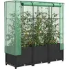 vidaXL Jardinière surélevée avec housse aspect rotin 120x40x138 cm