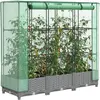 vidaXL Jardinière surélevée avec housse aspect rotin 120x40x123 cm
