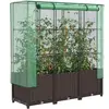 vidaXL Jardinière surélevée avec housse aspect rotin 120x40x138 cm