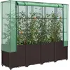 vidaXL Jardinière surélevée avec housse aspect rotin 160x40x153 cm