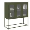 vidaXL Buffet vert olive 100,5x39x107 cm acier laminé à froid