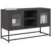 vidaXL Meuble TV noir 100,5x39x60,5 cm acier