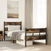 vidaXL vidaXL Cadre de lit en métal sans matelas chêne fumé 100x200 cm