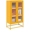Vidaxl buffet haut jaune moutarde 68x39x123 cm acier