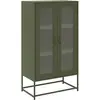 Vidaxl buffet haut vert olive 68x39x123 cm acier