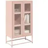 Vidaxl buffet haut rose 68x39x123 cm acier