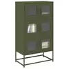 Vidaxl buffet haut vert olive 68x39x123 cm acier