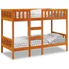 vidaXL Lit superposé cire marron 90x200 cm bois de pin massif
