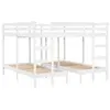 vidaXL Lit superposé triple blanc 140x200/70x140 cm bois de pin massif