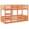 vidaXL Lit superposé cire marron 75x190 cm bois de pin massif