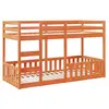 vidaXL Lit superposé cire marron 90x200 cm bois de pin massif