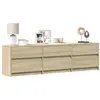 vidaXL Meuble TV avec LED chêne sonoma 180x34x50 cm bois d'ingénierie
