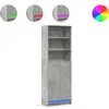 vidaXL Buffet haut avec LED gris béton 69x32,5x200cm bois d ingénierie