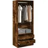 Vidaxl garde-robe chêne fumé 80x50x200 cm bois d'ingénierie