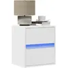 vidaXL Tables de chevet murales avec lumières LED 2 pcs blanc