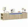 vidaXL Meuble TV mural avec LED chêne sonoma 180x31x39,5 cm