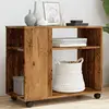 vidaXL Table d'appoint avec roues vieux bois bois d'ingénierie 853153