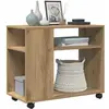 Vidaxl - Table D'Appoint Avec Roues Chêne Artisanal Bois D'Ingénierie