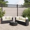 vidaXL Salon de jardin 6 pcs avec coussins noir résine tressée