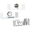 vidaXL Étagères murales 3 pcs blanc 58x18x18 cm bois d'ingénierie