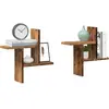 vidaXL Étagères murales 2 pcs vieux bois 38x12x38 cm bois d'ingénierie