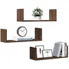 vidaXL Étagères murales 3pcs chêne marron 58x18x18cm bois d'ingénierie