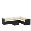 vidaXL Salon de jardin 7 pcs avec coussins Noir Résine tressée