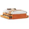 vidaXL Cadre de lit sans matelas avec tiroirs brun cire 150x200 cm pin