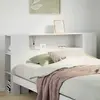 vidaXL tête et lit avec étagères blanches 150 cm en bois massif de pin