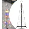 vidaXL vidaXL Arbre de Noël lumineux conique 200 LED colorées 182 cm