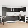 vidaXL Meuble sous évier avec porte Lucca 2 pcs Noir Bois d'ingénierie