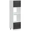 vidaXL Armoires de four 2 pcs Lucca noir bois d'ingénierie