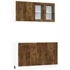 vidaXL Ensemble de 4 meubles de cuisine en chêne fumé Porto 3314876